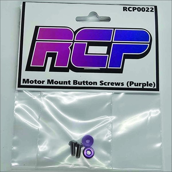 (2) Button Head Motor Mount Screws with Aluminum Washers (Purple) RCP0022 - Image 2